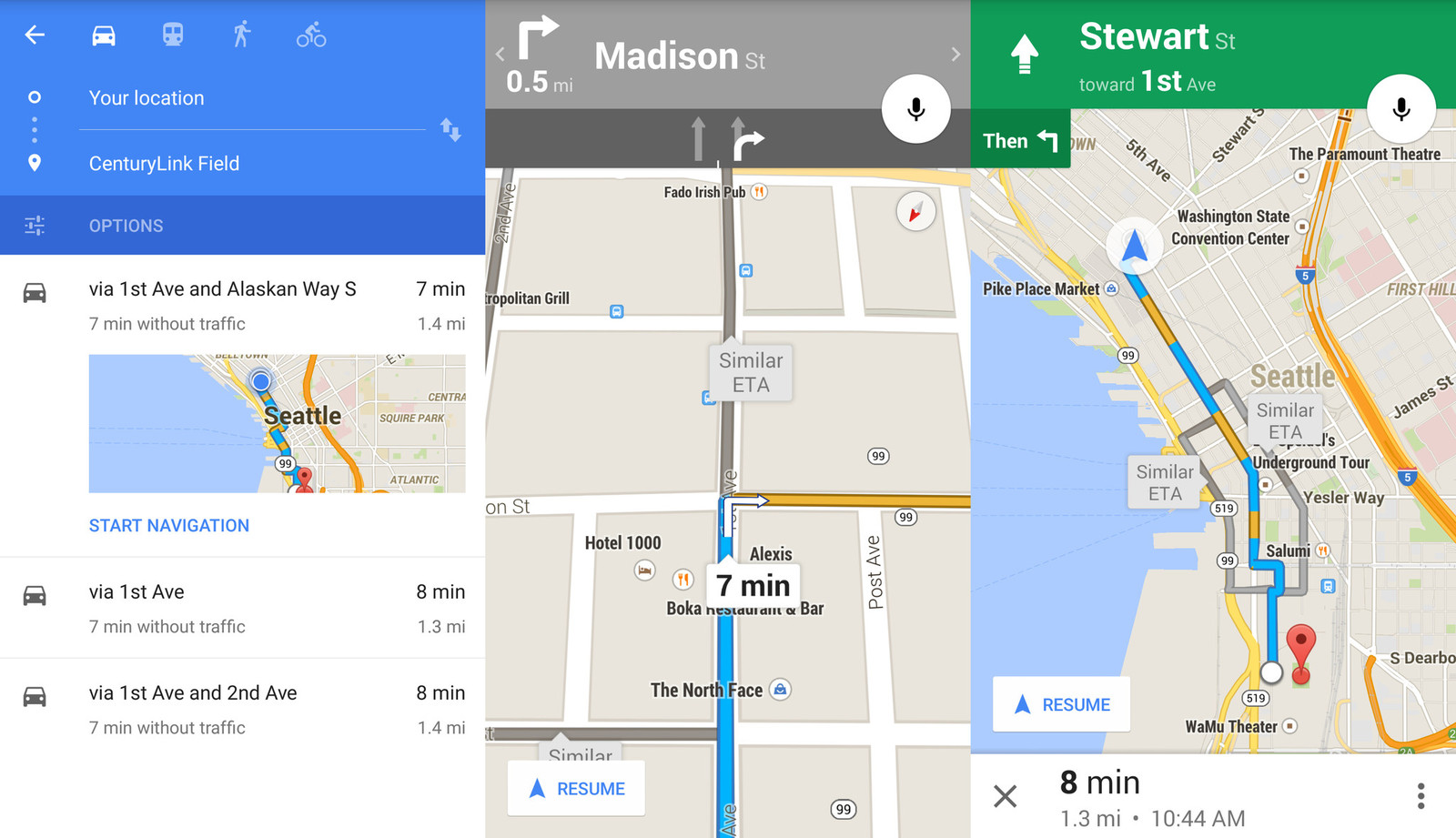 Google maps written driving directions